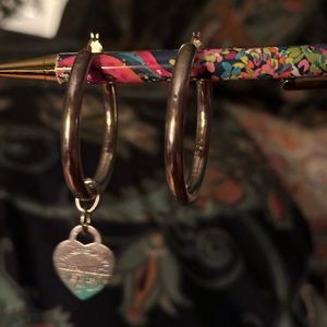 Sterling  Silver Hoops.  The Tiffany heart is also for sale.